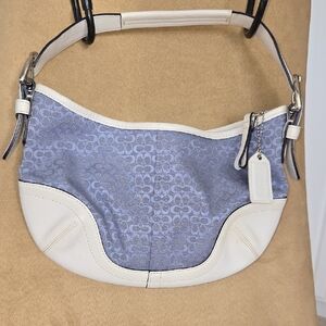 Coach Blue and Cream Shoulder Bag